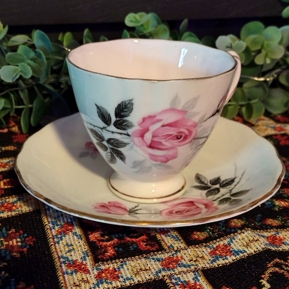 Colclough Other - Vtg. Colclough Bone China Teacup and Saucer Pink Roses Made in England